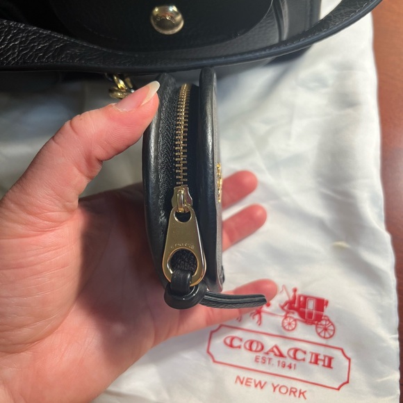 COACH Pennie Signature Canvas Women's Crossbody Bag with Coin Case - Brown/Black - Picture 8 of 15